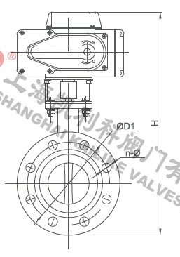 D941X不銹鋼電動法蘭蝶閥外形結構圖